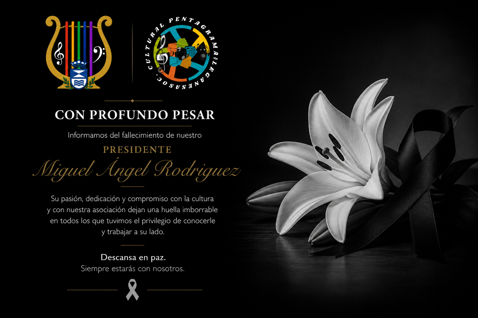 Esquela en memoria de Miguel Ángel Rodríguez